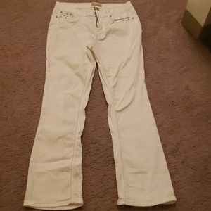 White embellished jeans